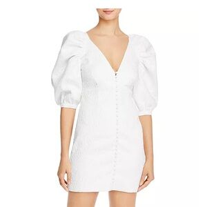 Elegant White Puff Sleeve Dress